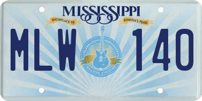 MS license plate MLW140