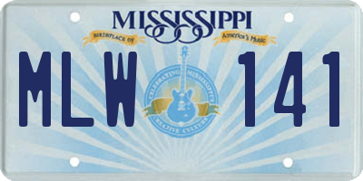 MS license plate MLW141