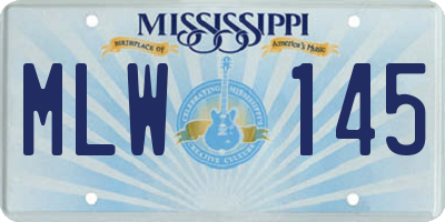 MS license plate MLW145