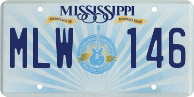 MS license plate MLW146
