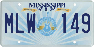 MS license plate MLW149