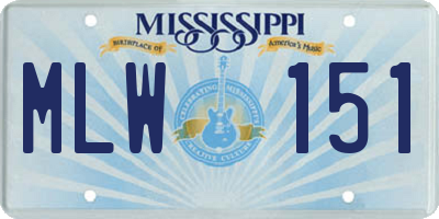 MS license plate MLW151
