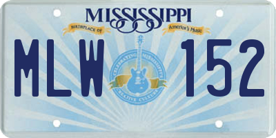 MS license plate MLW152