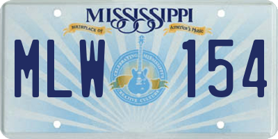 MS license plate MLW154