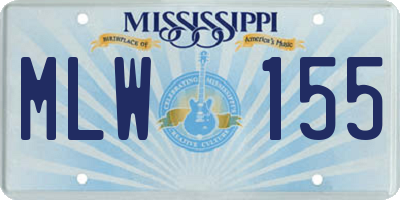 MS license plate MLW155