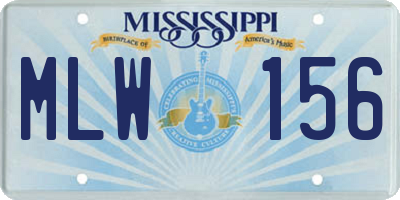 MS license plate MLW156