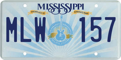 MS license plate MLW157