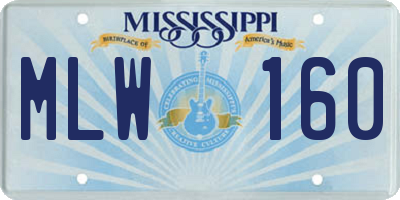 MS license plate MLW160
