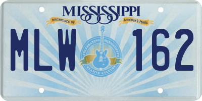 MS license plate MLW162