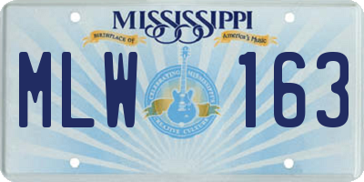 MS license plate MLW163