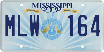 MS license plate MLW164
