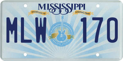 MS license plate MLW170