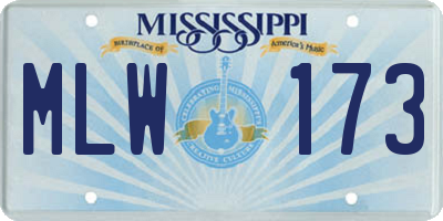 MS license plate MLW173