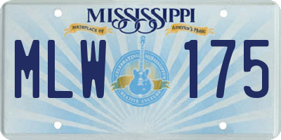 MS license plate MLW175