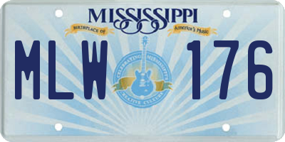 MS license plate MLW176