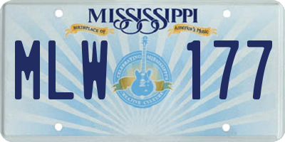 MS license plate MLW177