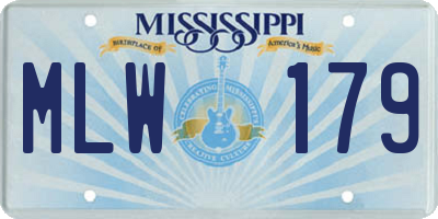 MS license plate MLW179