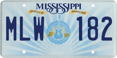 MS license plate MLW182