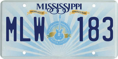 MS license plate MLW183