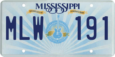MS license plate MLW191