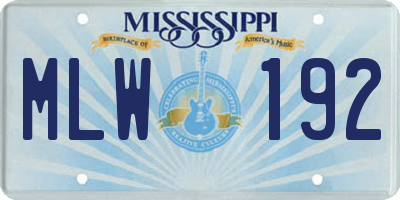 MS license plate MLW192