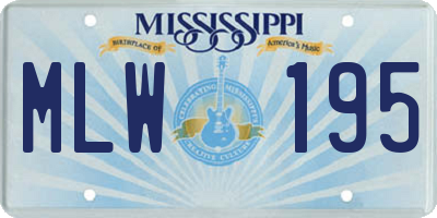 MS license plate MLW195