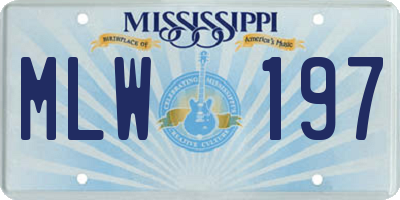 MS license plate MLW197