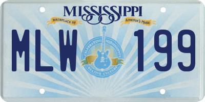 MS license plate MLW199