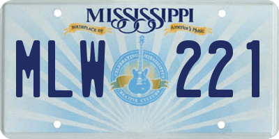 MS license plate MLW221