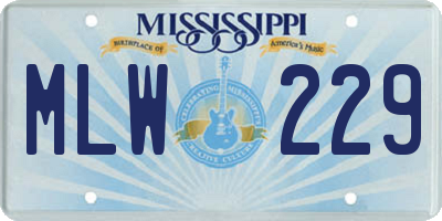 MS license plate MLW229