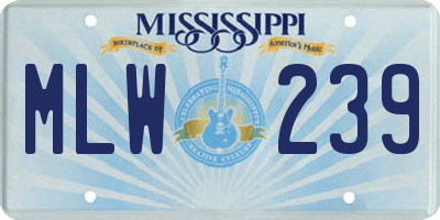 MS license plate MLW239