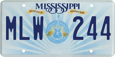 MS license plate MLW244