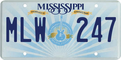 MS license plate MLW247