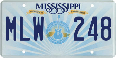MS license plate MLW248