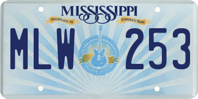 MS license plate MLW253
