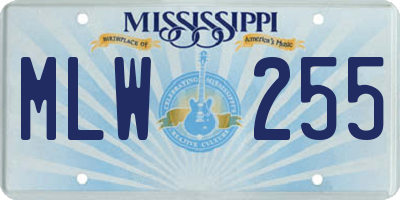 MS license plate MLW255