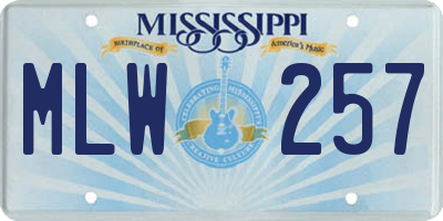 MS license plate MLW257