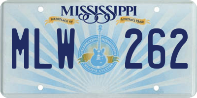 MS license plate MLW262