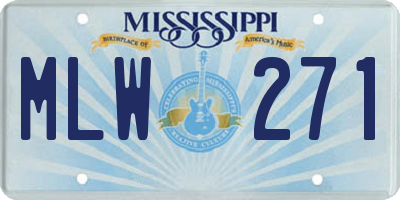 MS license plate MLW271