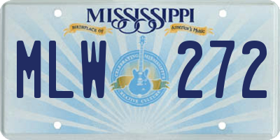 MS license plate MLW272