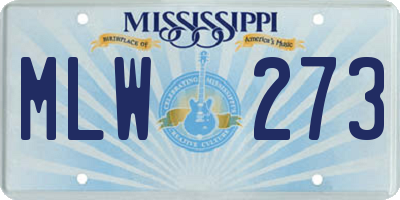 MS license plate MLW273
