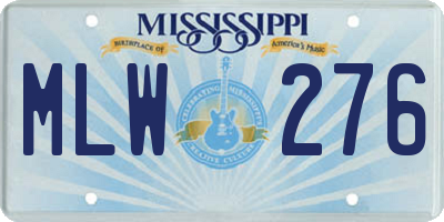 MS license plate MLW276