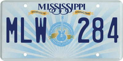 MS license plate MLW284