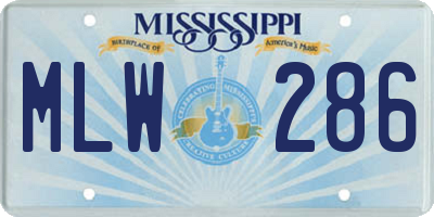 MS license plate MLW286