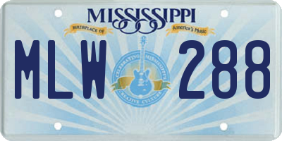 MS license plate MLW288