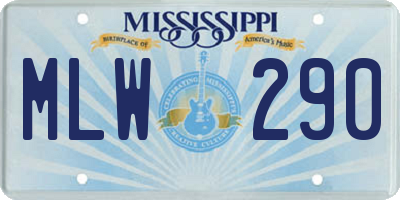 MS license plate MLW290