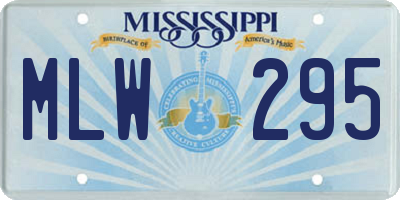 MS license plate MLW295