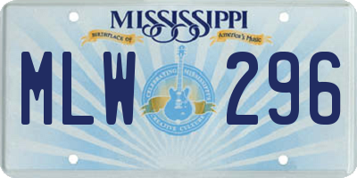 MS license plate MLW296