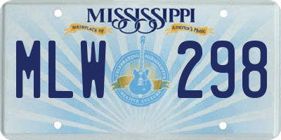 MS license plate MLW298