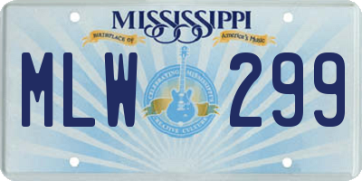 MS license plate MLW299